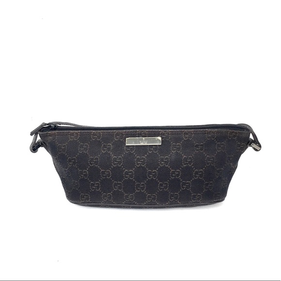 Authentic Gucci brown monogram small baguette bag - Picture 4 of 16